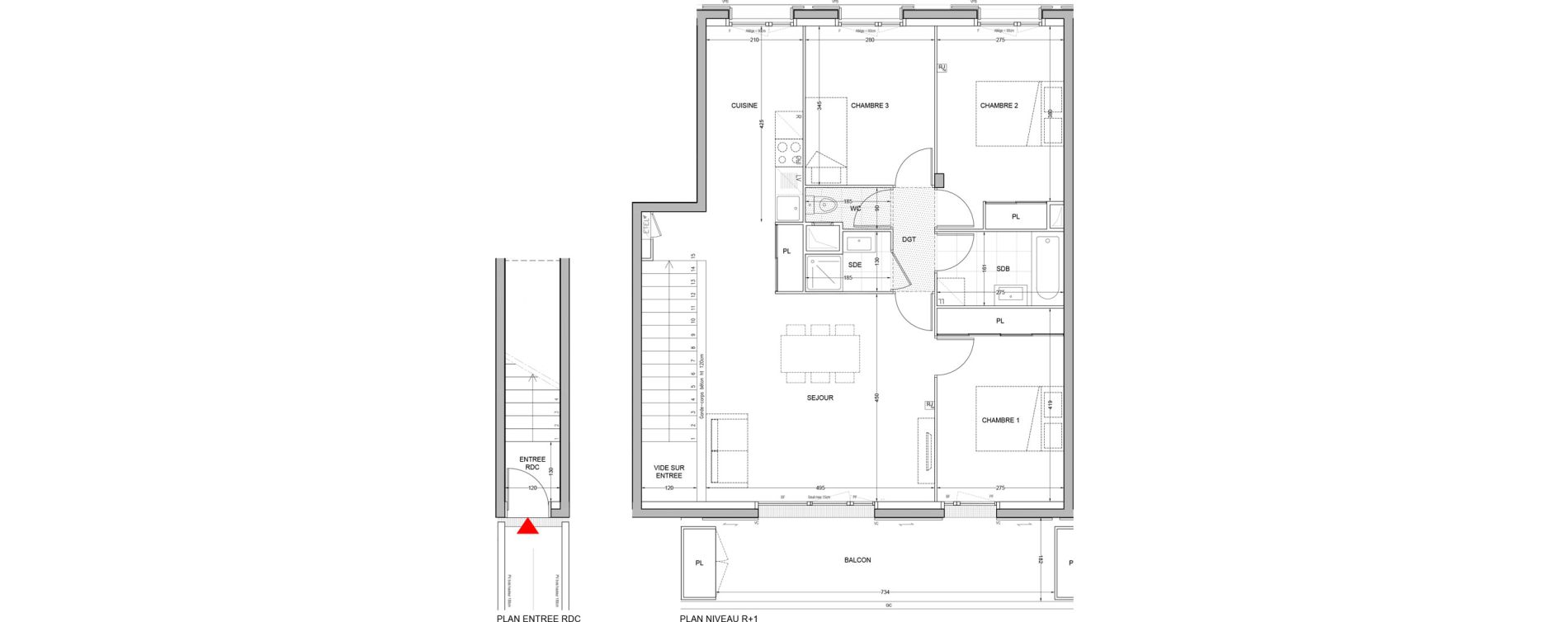 Appartement T4 de 79,30 m2 &agrave; Br&eacute;tigny-Sur-Orge Carouge joncs marins