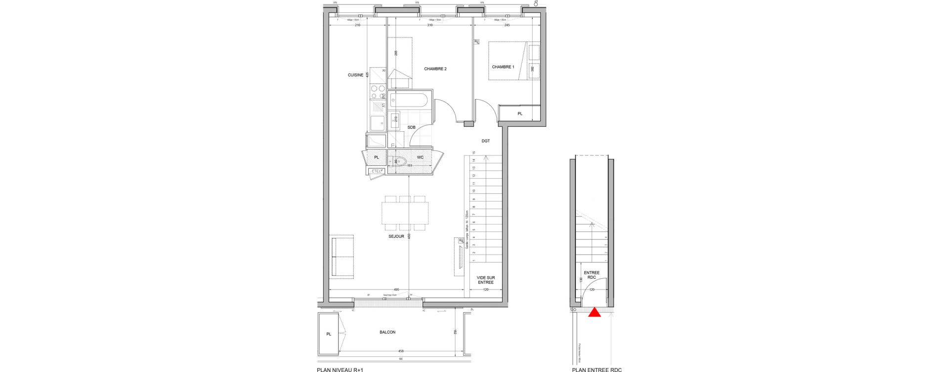 Appartement T3 de 63,19 m2 &agrave; Br&eacute;tigny-Sur-Orge Carouge joncs marins