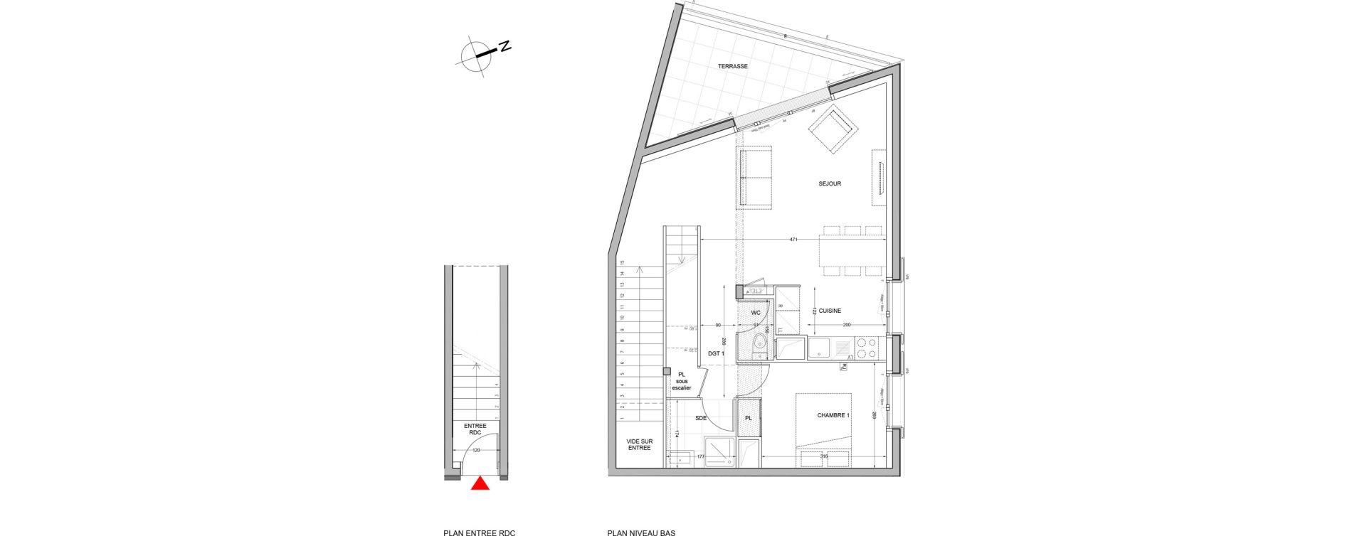 Duplex T4 de 89,16 m2 &agrave; Br&eacute;tigny-Sur-Orge Carouge joncs marins