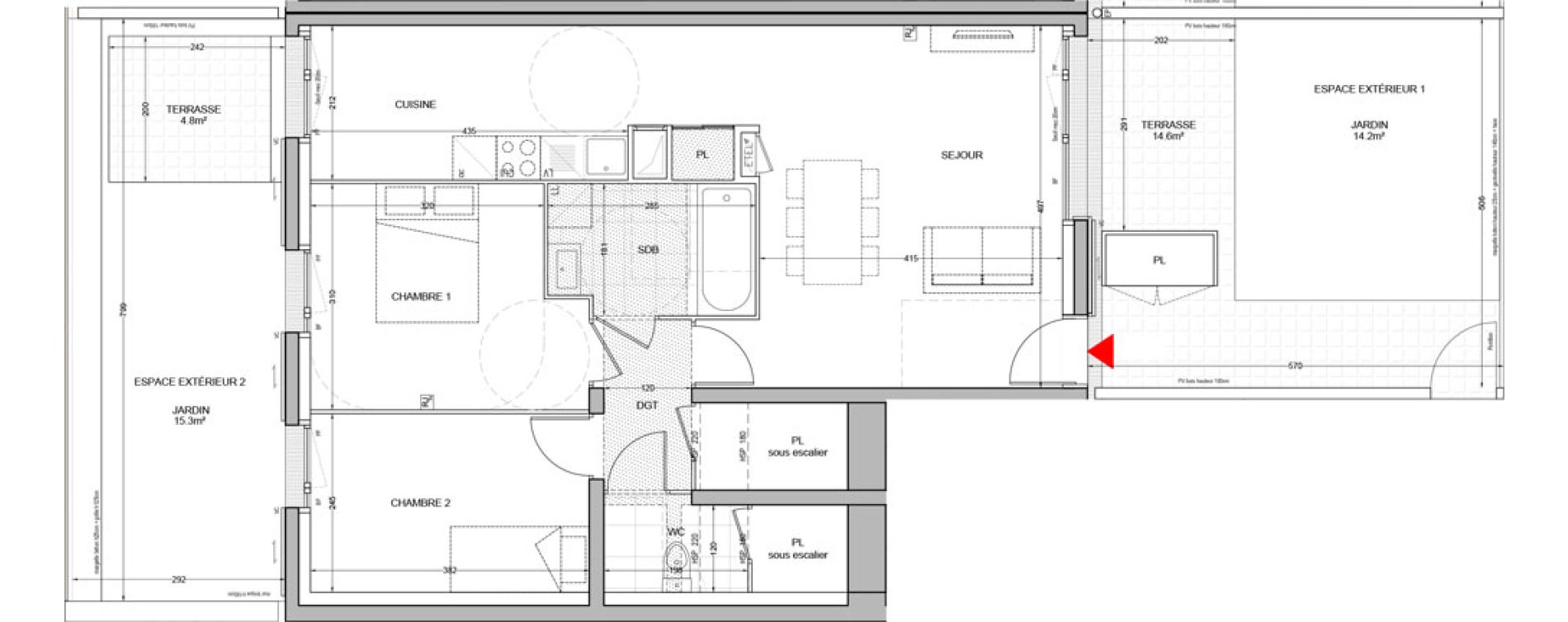 Appartement T3 de 65,56 m2 &agrave; Br&eacute;tigny-Sur-Orge Carouge joncs marins