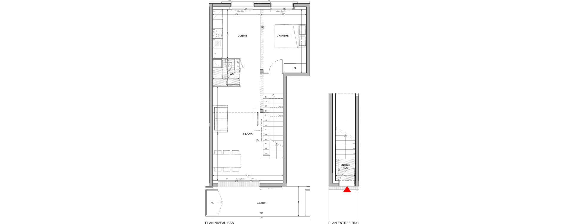 Duplex T4 de 74,05 m2 &agrave; Br&eacute;tigny-Sur-Orge Carouge joncs marins