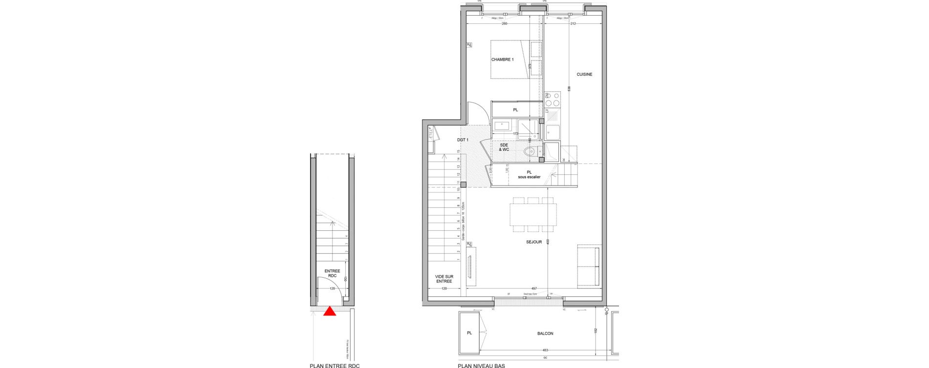 Duplex T4 de 78,70 m2 &agrave; Br&eacute;tigny-Sur-Orge Carouge joncs marins