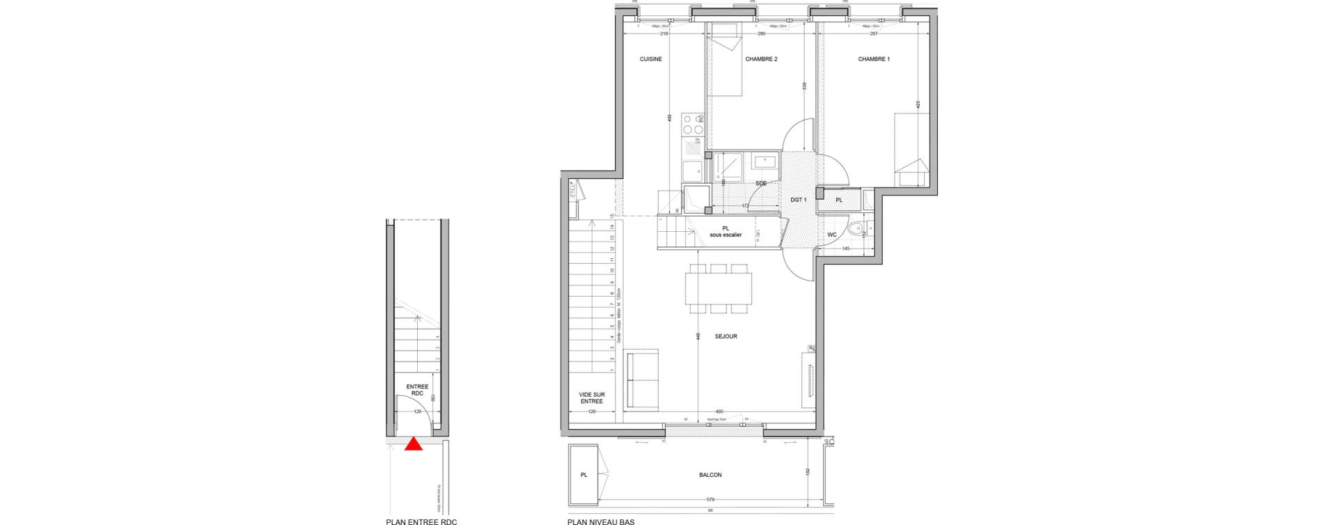 Duplex T5 de 102,32 m2 &agrave; Br&eacute;tigny-Sur-Orge Carouge joncs marins