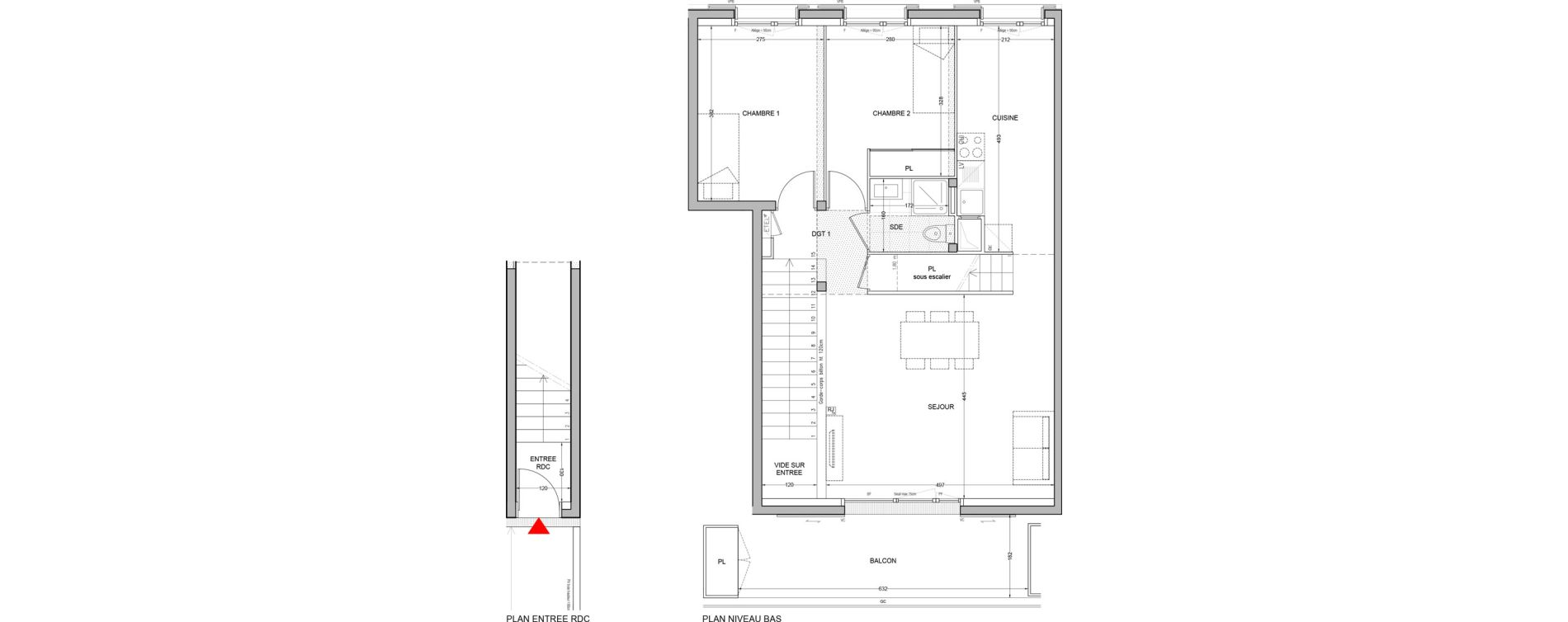 Duplex T5 de 97,50 m2 &agrave; Br&eacute;tigny-Sur-Orge Carouge joncs marins