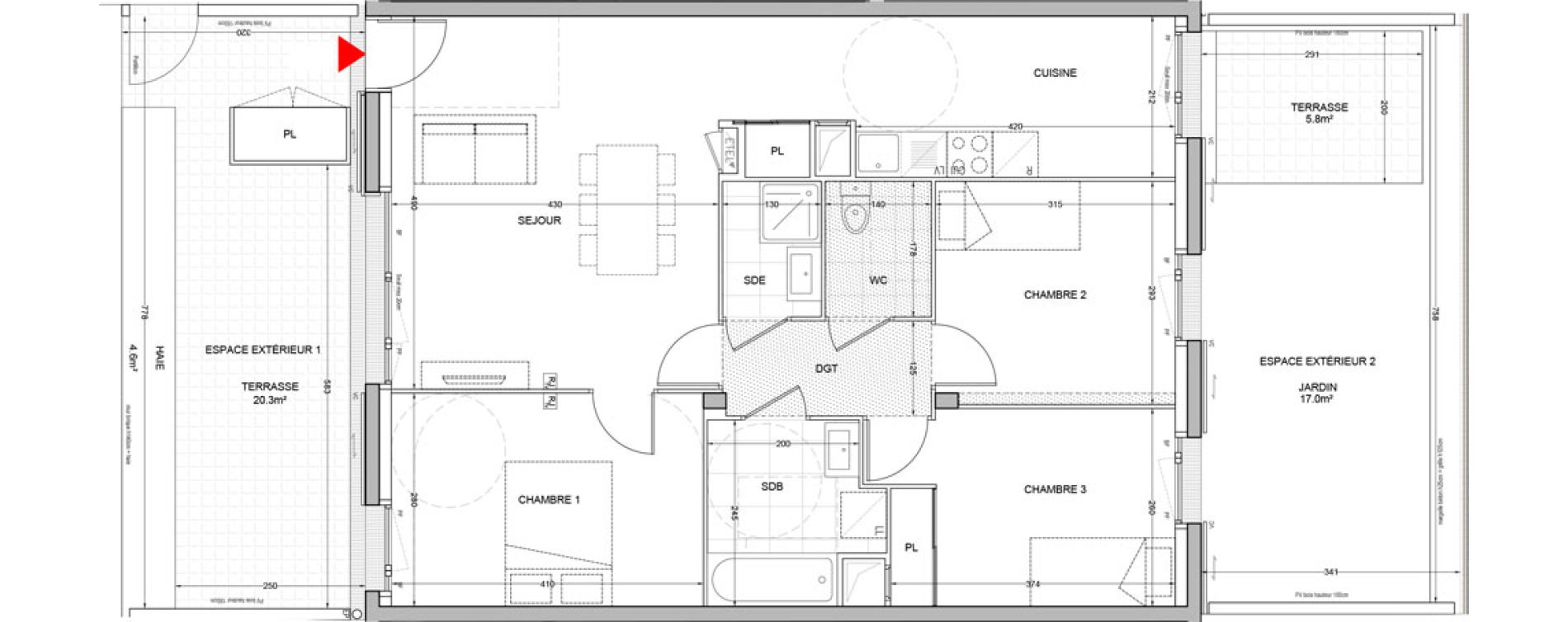 Appartement T4 de 76,88 m2 &agrave; Br&eacute;tigny-Sur-Orge Carouge joncs marins