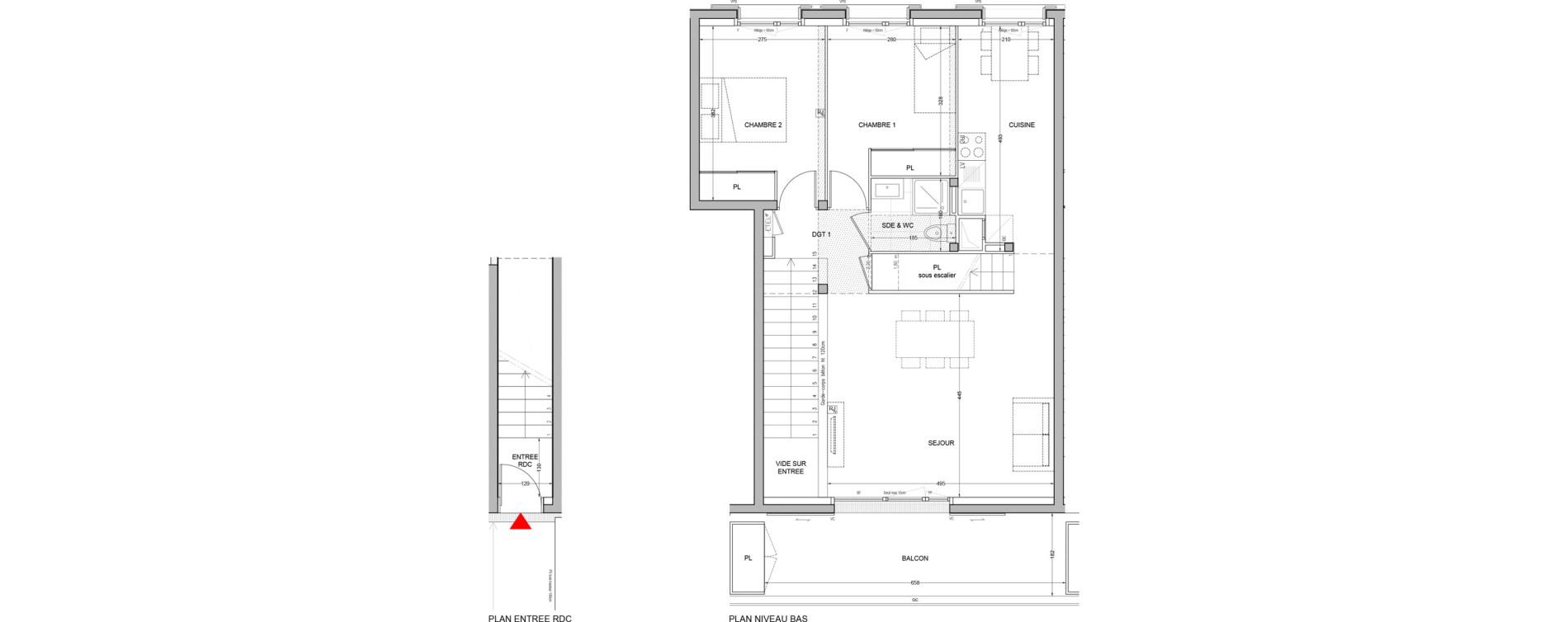 Duplex T5 de 91,25 m2 &agrave; Br&eacute;tigny-Sur-Orge Carouge joncs marins