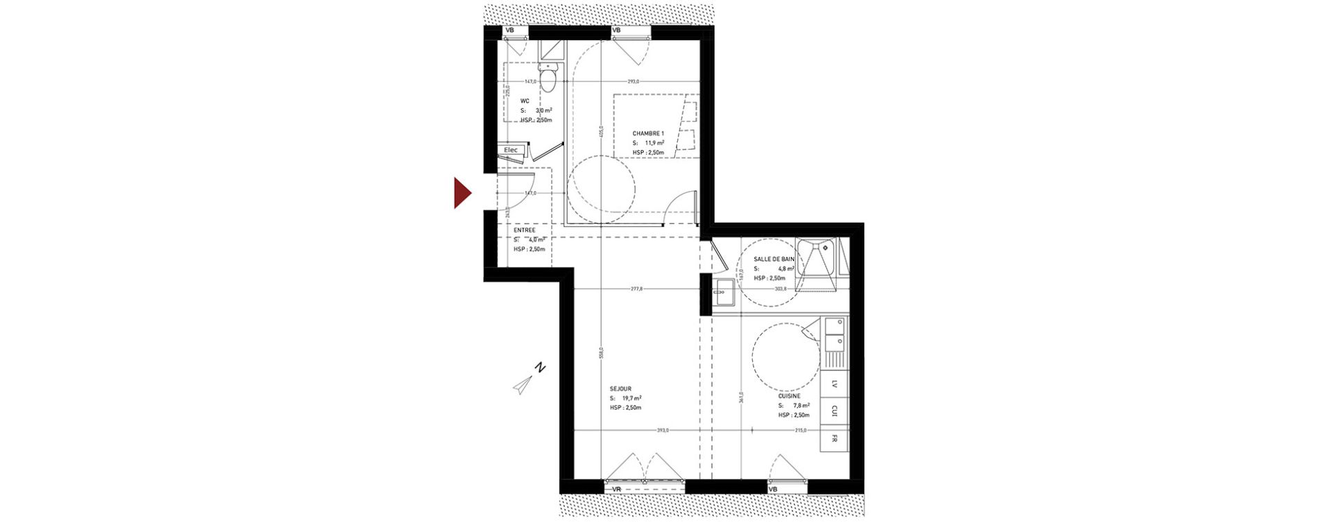 Appartement T2 de 51,05 m2 &agrave; Br&eacute;tigny-Sur-Orge Clause-bois badeau