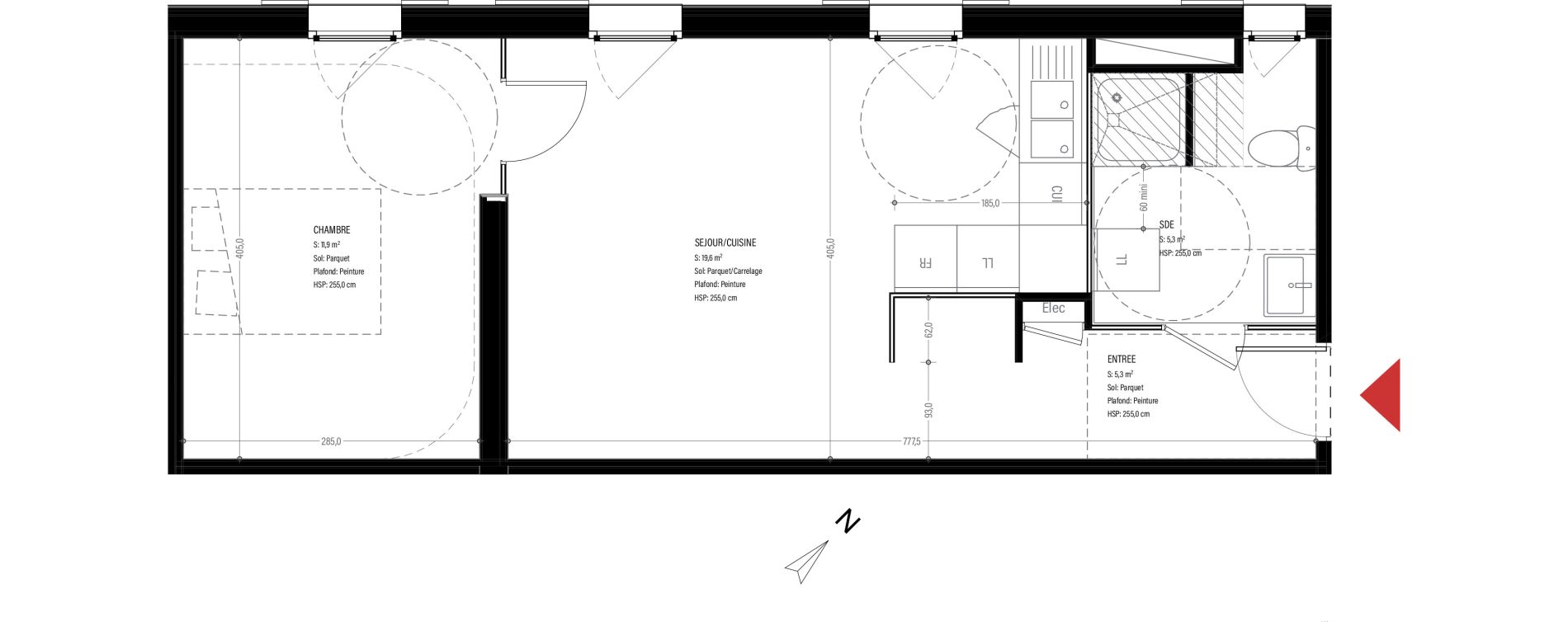 Appartement T2 de 42,10 m2 &agrave; Br&eacute;tigny-Sur-Orge Clause-bois badeau
