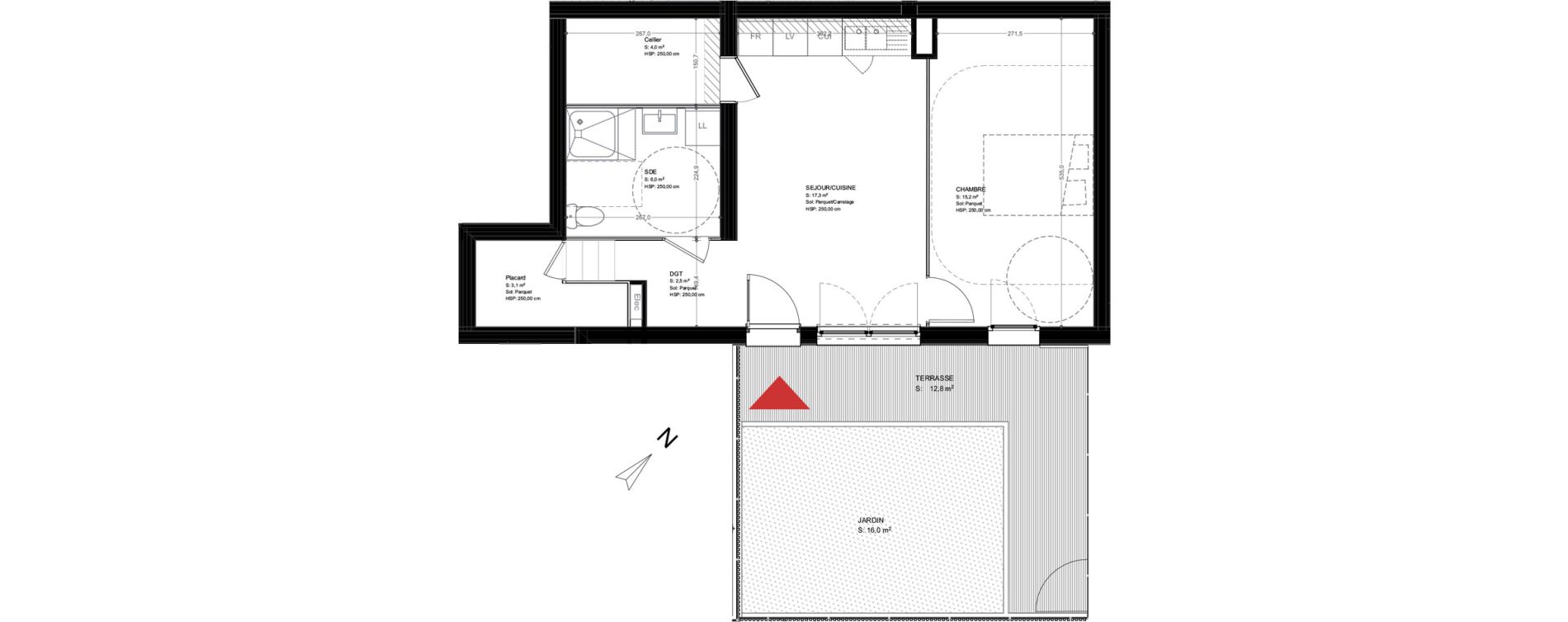 Appartement T2 de 48,10 m2 &agrave; Br&eacute;tigny-Sur-Orge Clause-bois badeau