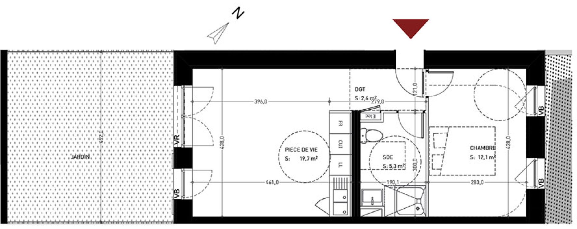Appartement T2 de 39,65 m2 &agrave; Br&eacute;tigny-Sur-Orge Clause-bois badeau