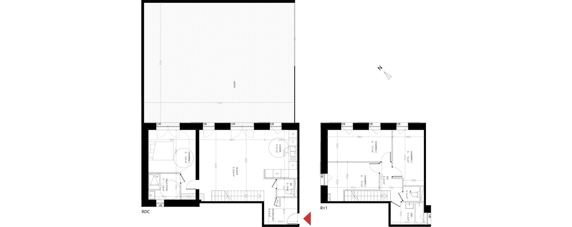 Duplex T5 de 100,10 m2 &agrave; Br&eacute;tigny-Sur-Orge Clause-bois badeau