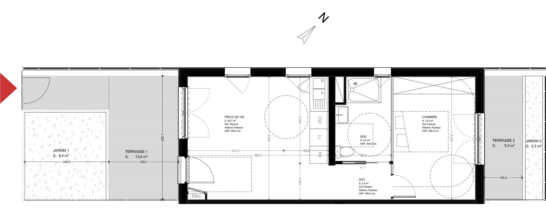 Appartement T2 de 40,40 m2 &agrave; Br&eacute;tigny-Sur-Orge Clause-bois badeau