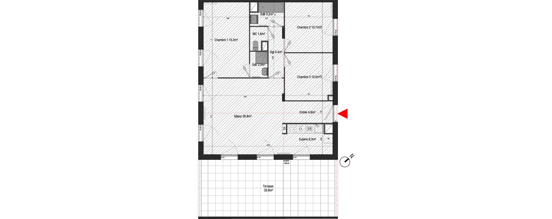 Appartement T4 de 84,20 m2 &agrave; Br&eacute;tigny-Sur-Orge Clause bois-badeau