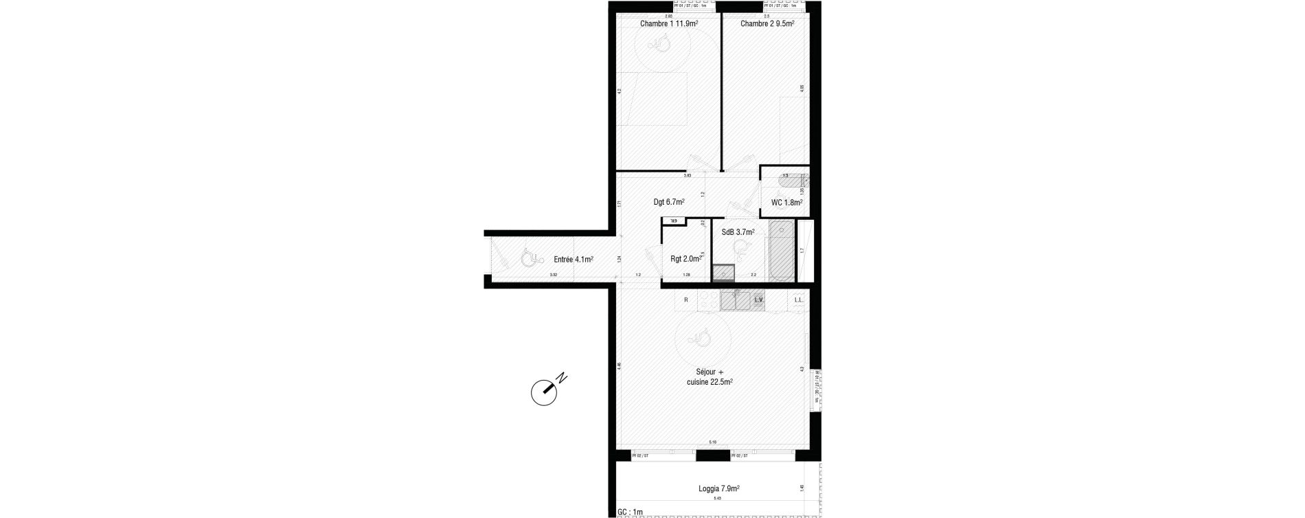 Appartement T3 de 62,30 m2 &agrave; Br&eacute;tigny-Sur-Orge Centre