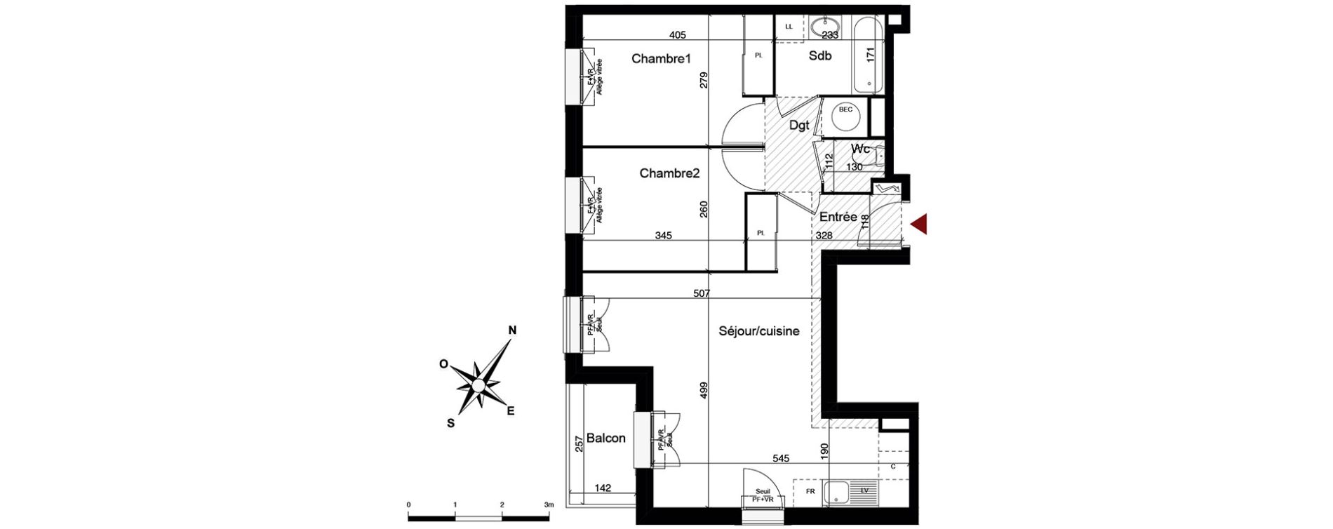 Appartement T3 de 57,80 m2 &agrave; Breuillet Centre