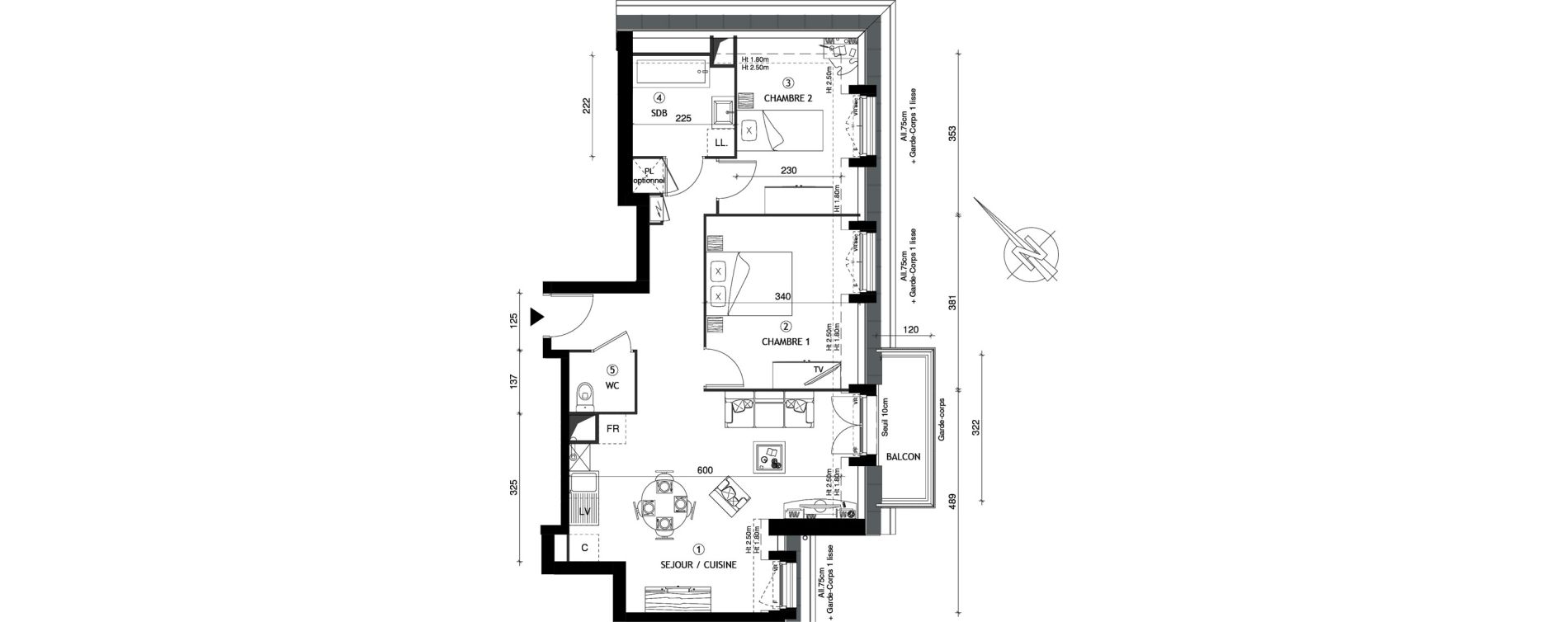 Appartement T3 de 61,57 m2 &agrave; Breuillet Centre