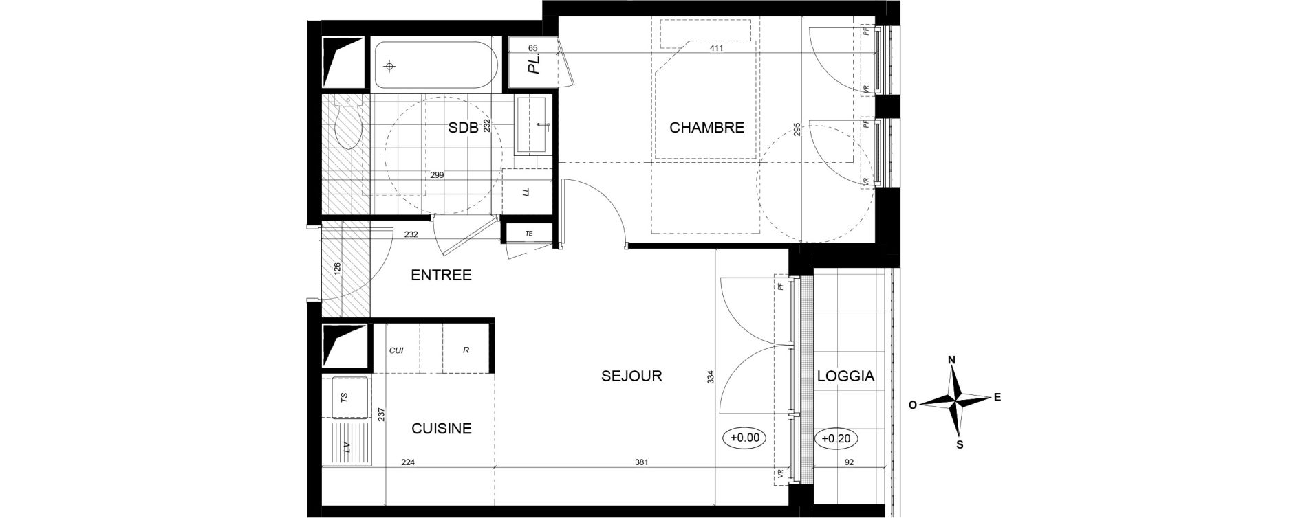 Appartement T2 de 38,92 m2 &agrave; Brunoy Les bords de l'yerres