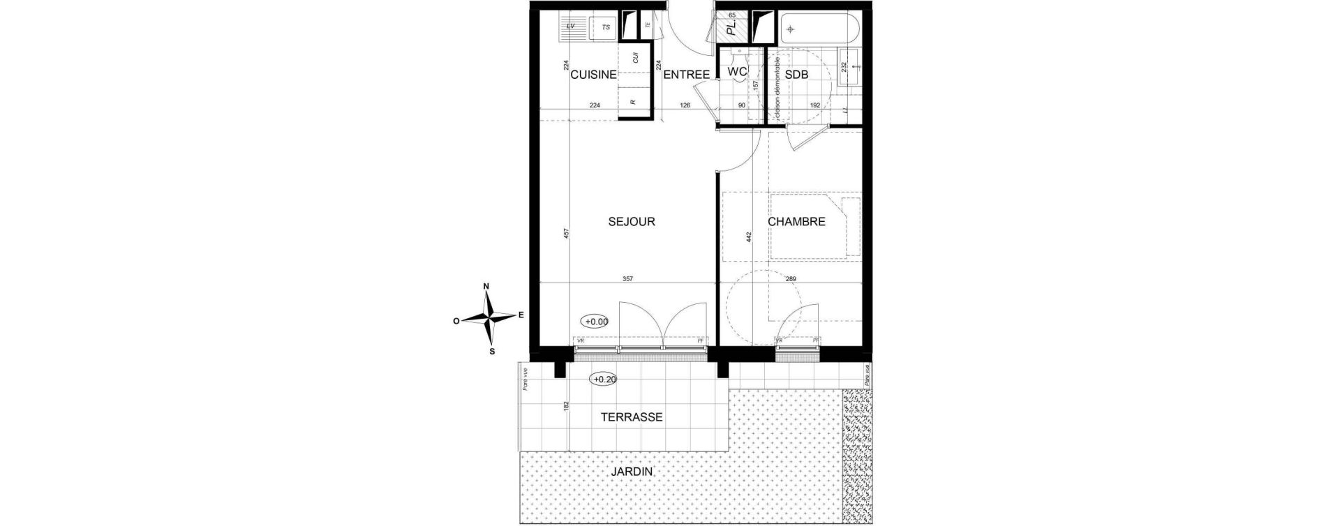 Appartement T2 de 42,62 m2 &agrave; Brunoy Les bords de l'yerres