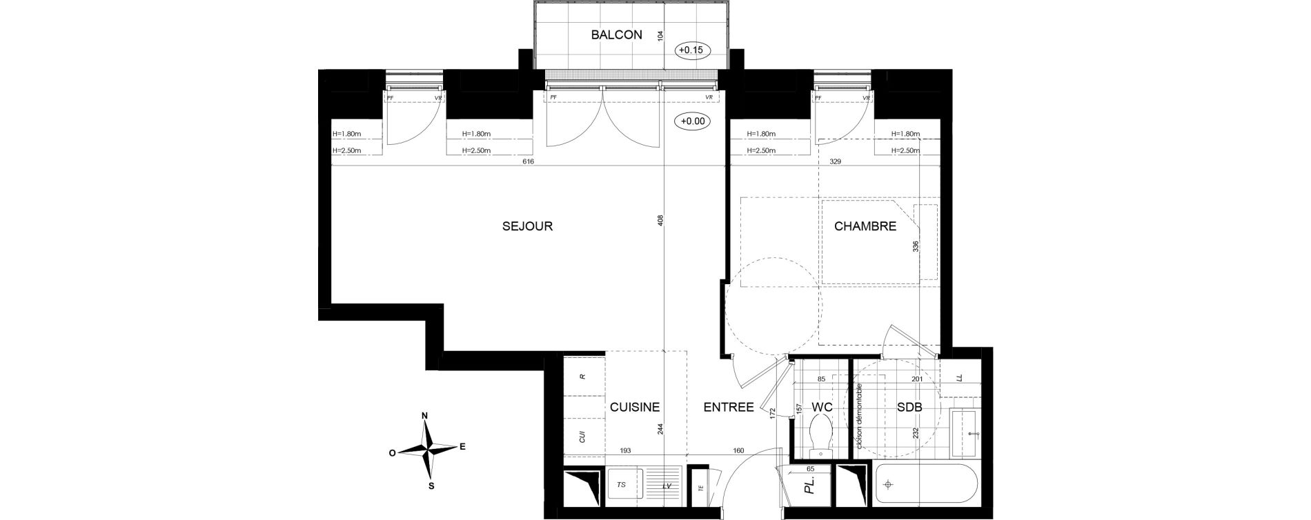 Appartement T2 de 47,93 m2 &agrave; Brunoy Les bords de l'yerres