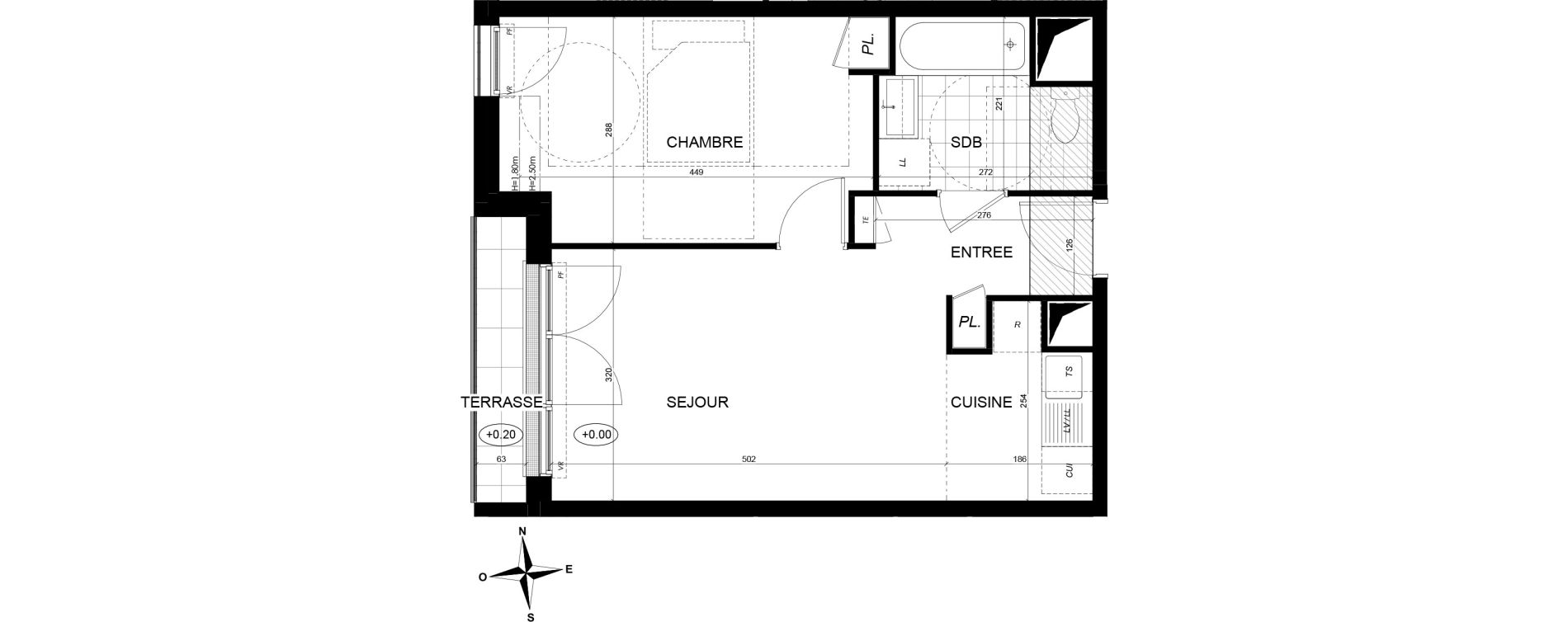 Appartement T2 de 41,21 m2 &agrave; Brunoy Les bords de l'yerres