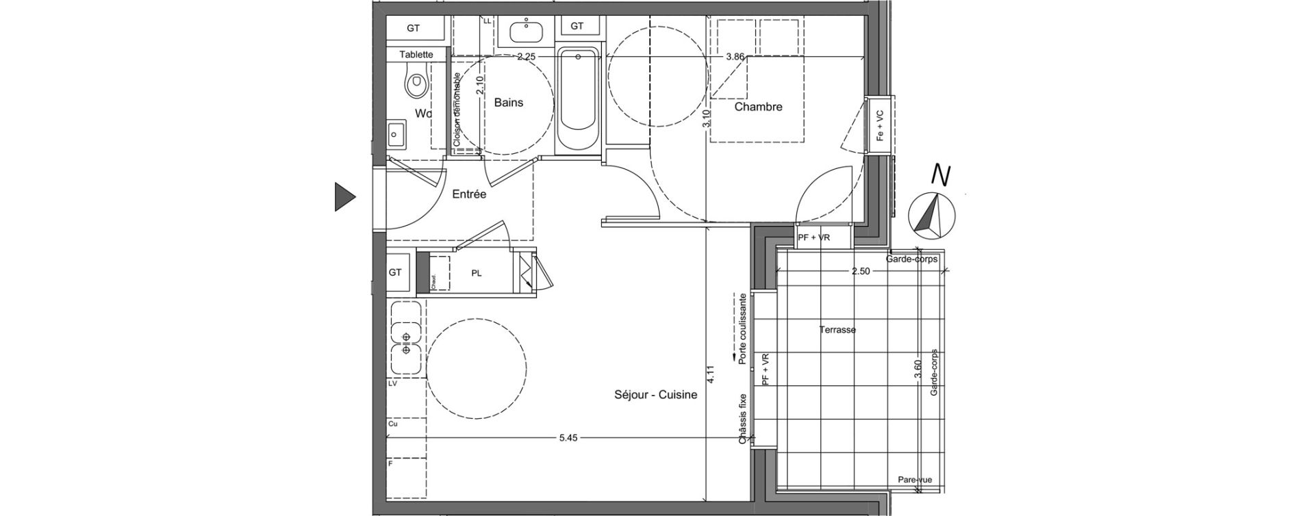 Appartement T2 de 42,33 m2 &agrave; Bruy&egrave;res-Le-Ch&acirc;tel La croix de l'orme