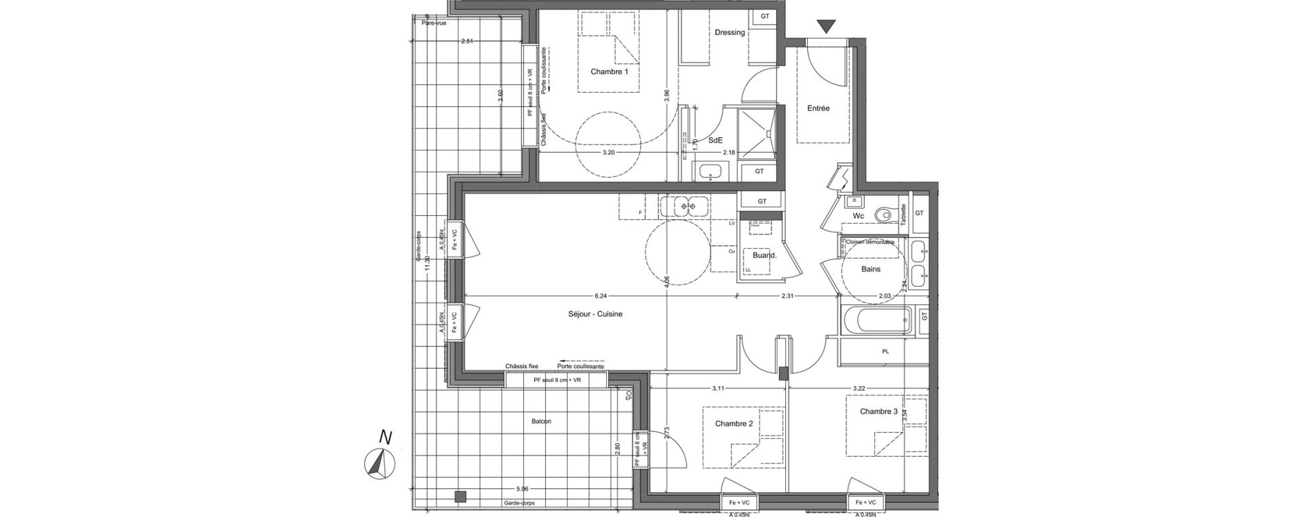 Appartement T4 de 82,22 m2 &agrave; Bruy&egrave;res-Le-Ch&acirc;tel La croix de l'orme