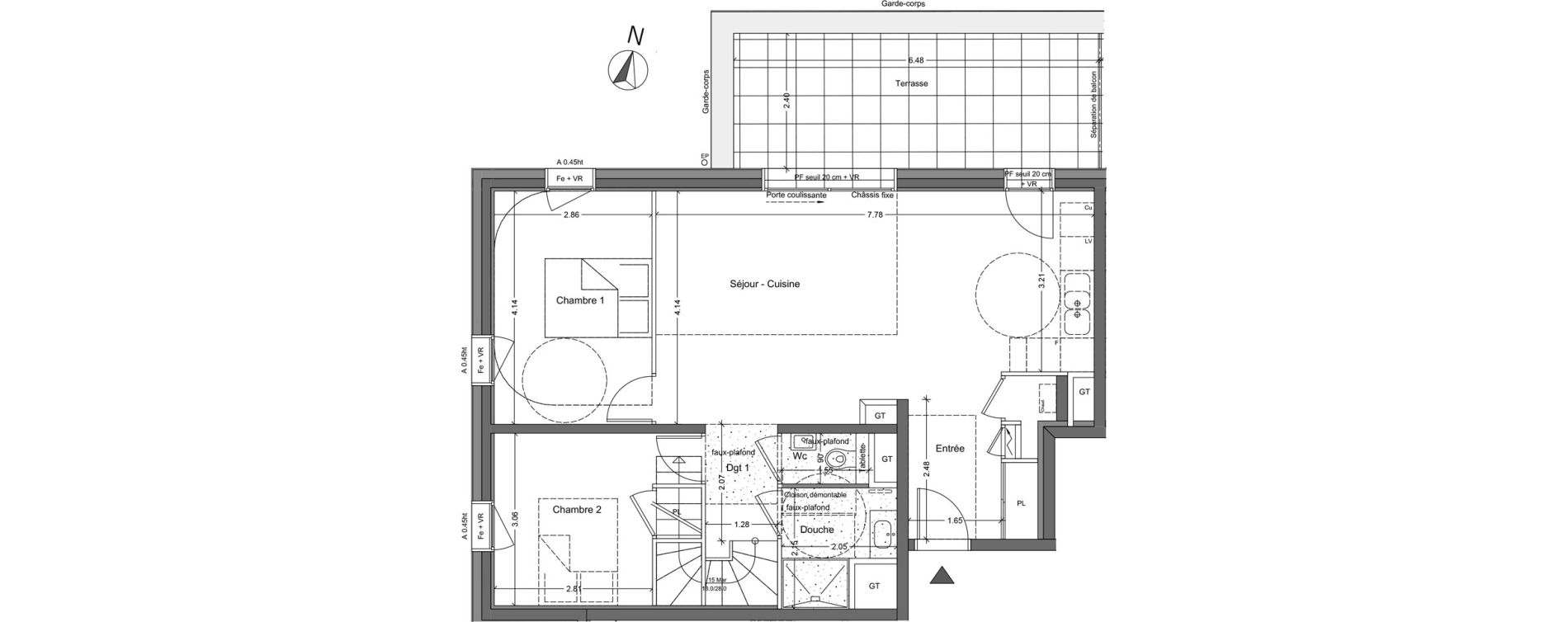Duplex T5 de 95,48 m2 &agrave; Bruy&egrave;res-Le-Ch&acirc;tel La croix de l'orme