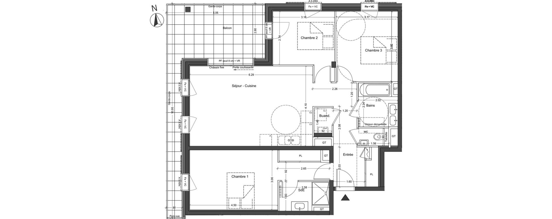 Appartement T4 de 83,96 m2 &agrave; Bruy&egrave;res-Le-Ch&acirc;tel La croix de l'orme