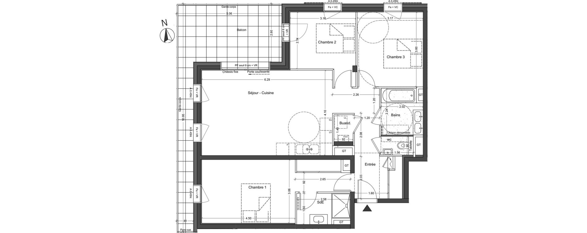 Appartement T4 de 83,96 m2 &agrave; Bruy&egrave;res-Le-Ch&acirc;tel La croix de l'orme