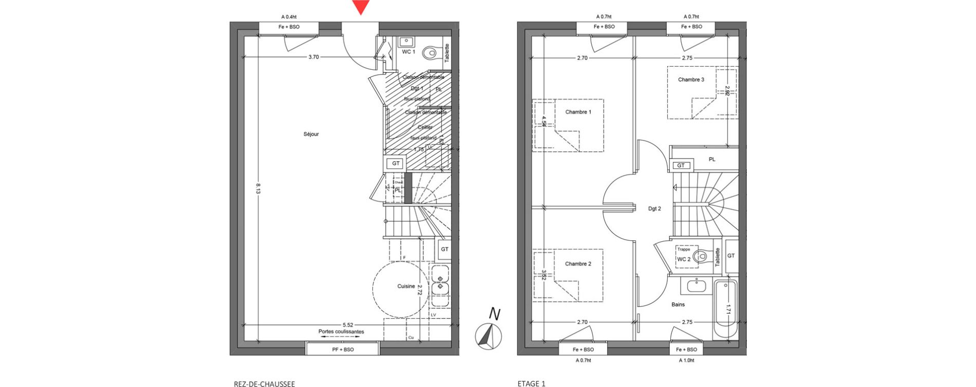 Maison T4 de 80,11 m2 &agrave; Bruy&egrave;res-Le-Ch&acirc;tel La croix de l'orme