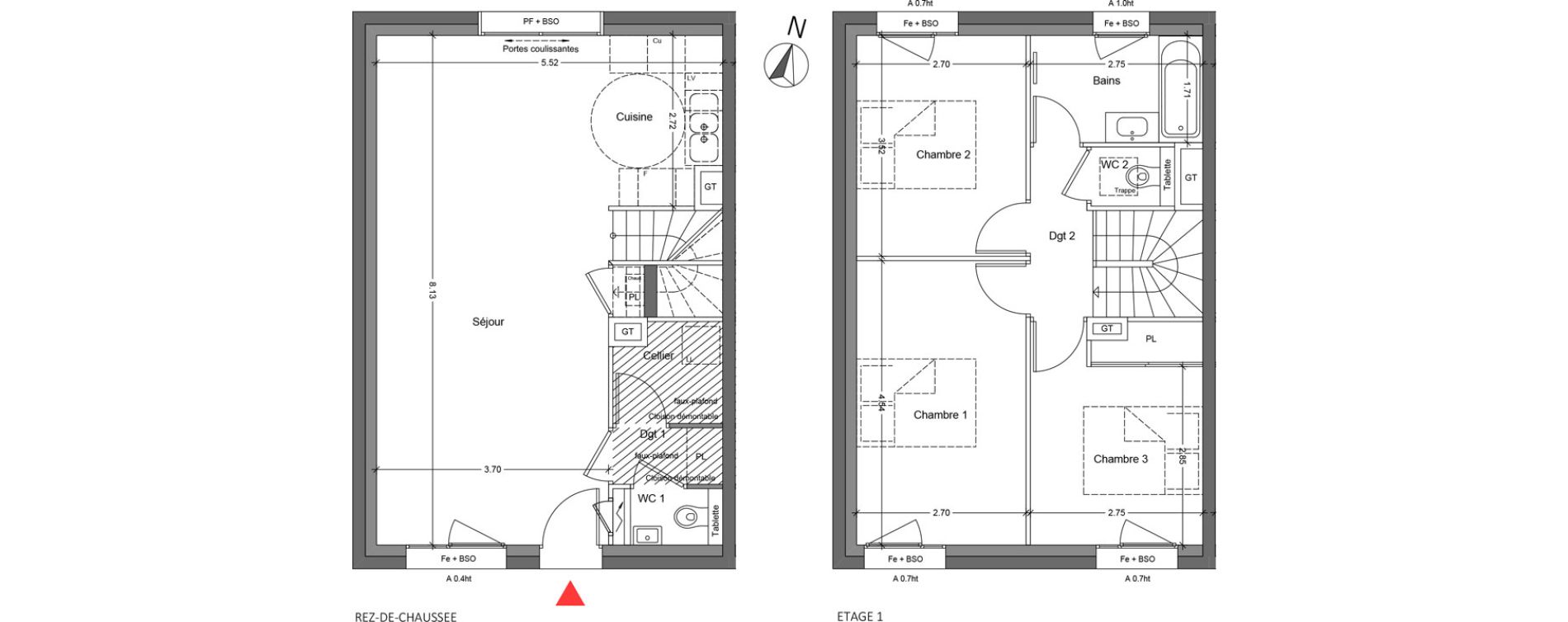 Maison T4 de 80,10 m2 &agrave; Bruy&egrave;res-Le-Ch&acirc;tel La croix de l'orme