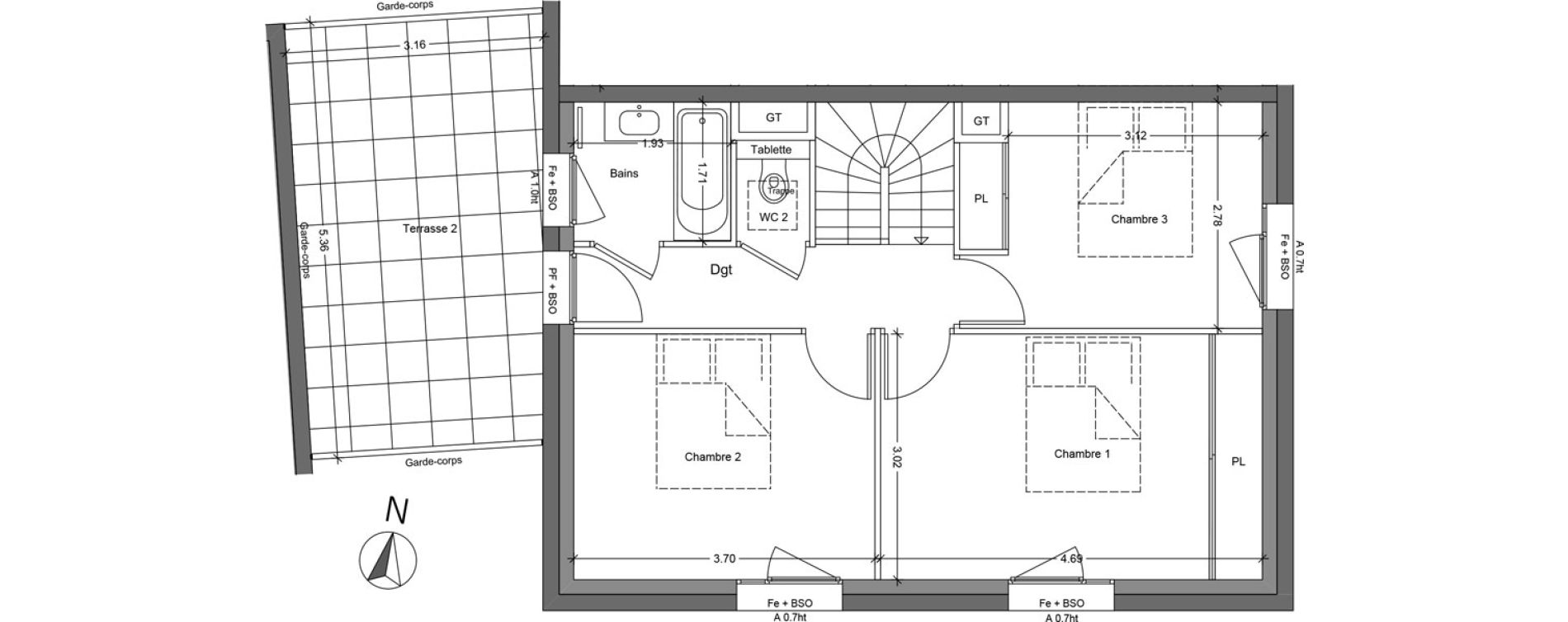 Duplex T4 de 82,21 m2 &agrave; Bruy&egrave;res-Le-Ch&acirc;tel La croix de l'orme