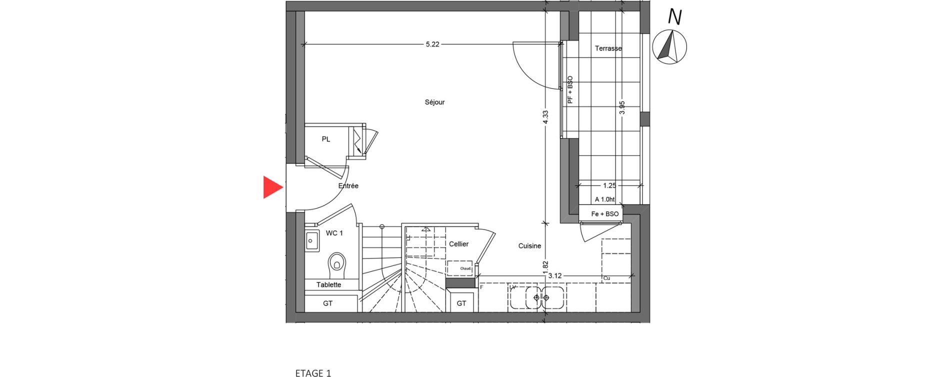 Duplex T4 de 77,23 m2 &agrave; Bruy&egrave;res-Le-Ch&acirc;tel La croix de l'orme
