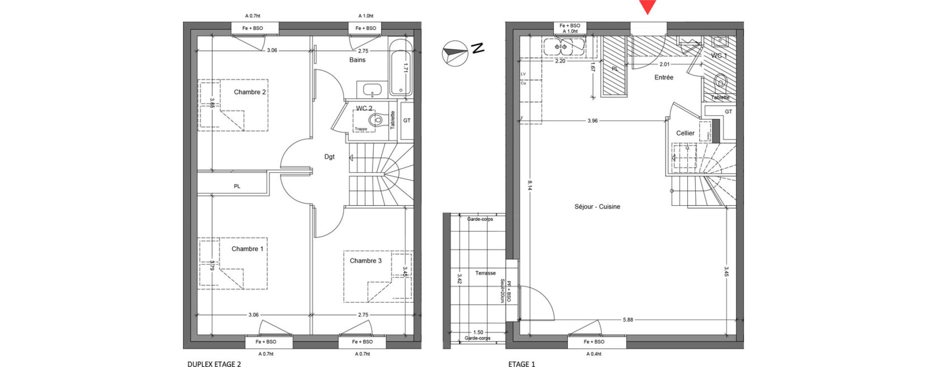 Duplex T4 de 86,48 m2 &agrave; Bruy&egrave;res-Le-Ch&acirc;tel La croix de l'orme