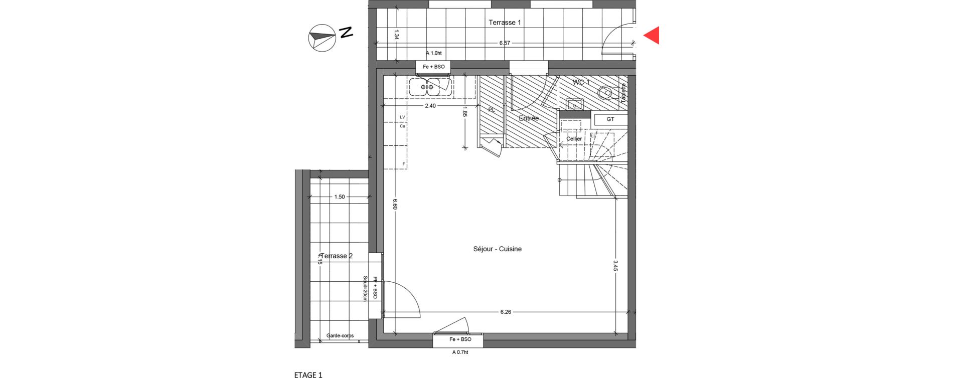 Duplex T5 de 83,20 m2 &agrave; Bruy&egrave;res-Le-Ch&acirc;tel La croix de l'orme