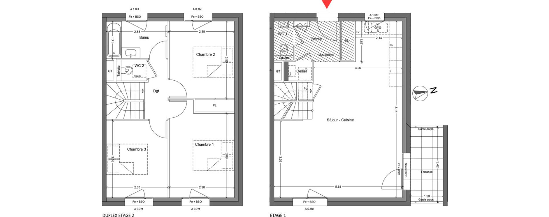 Duplex T4 de 86,29 m2 &agrave; Bruy&egrave;res-Le-Ch&acirc;tel La croix de l'orme