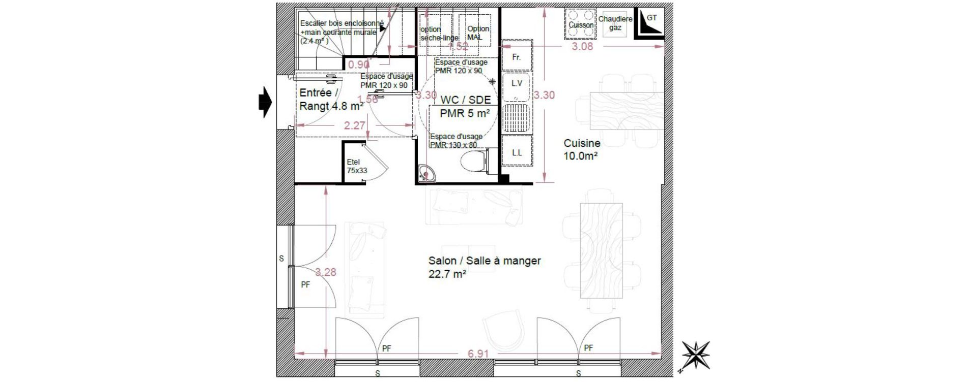 Villa T4 de 83,80 m2 &agrave; Cerny Centre