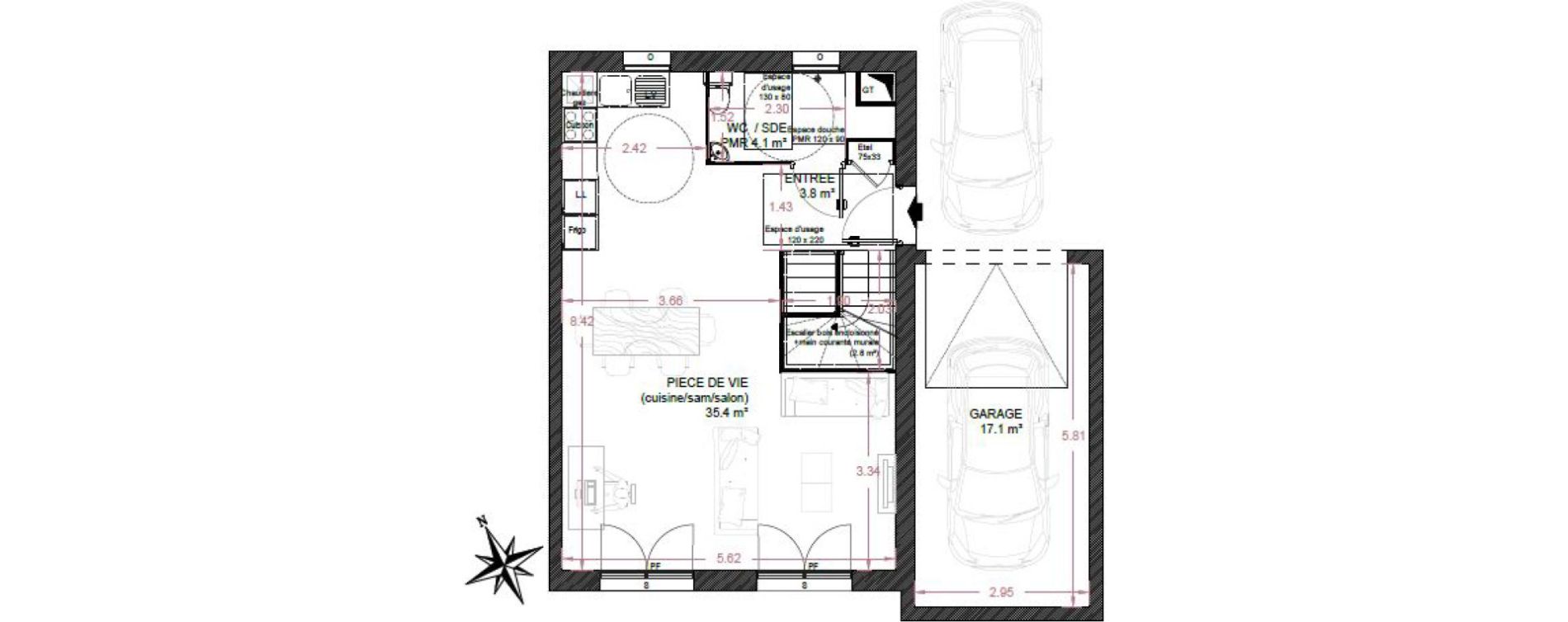 Maison T4 de 85,30 m2 &agrave; Cerny Centre