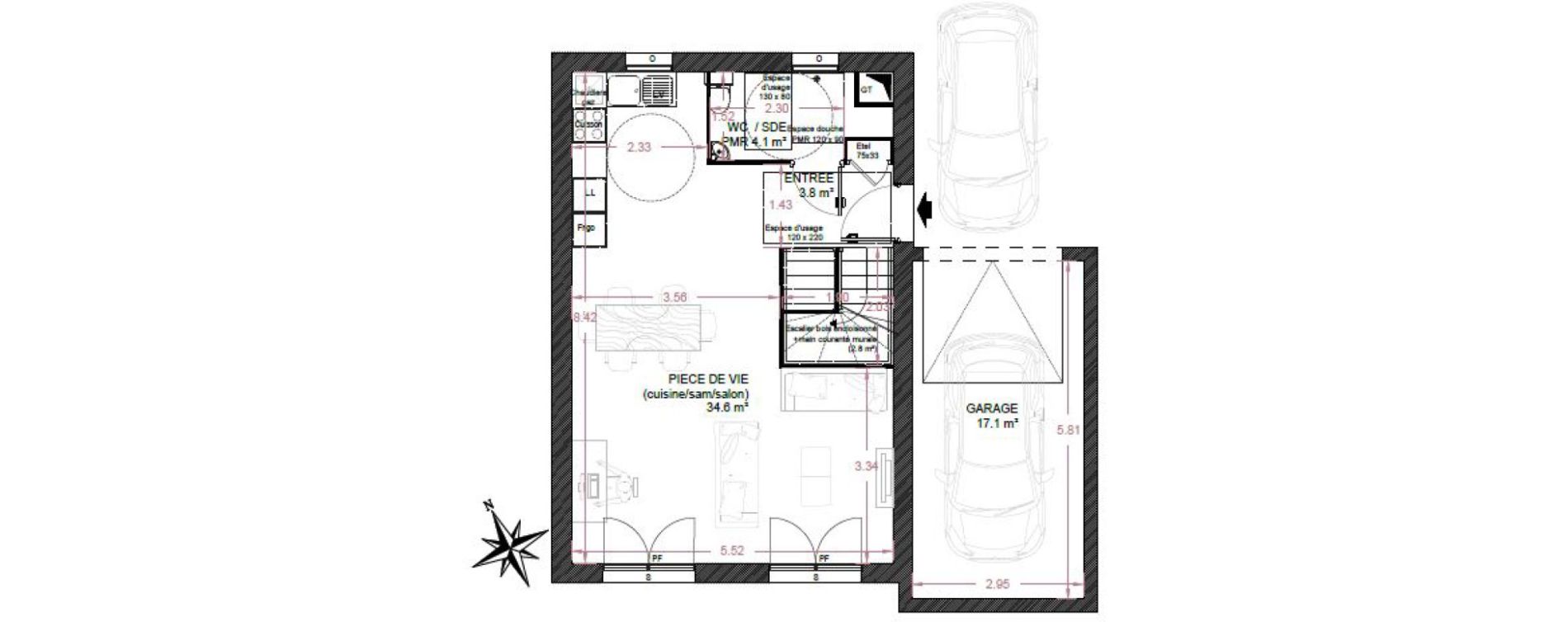 Maison T4 de 83,60 m2 &agrave; Cerny Centre