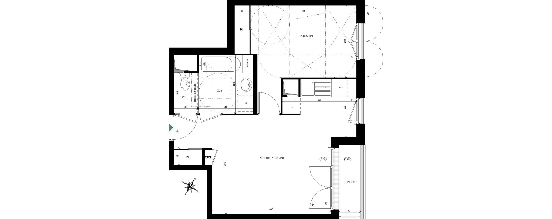 Appartement T2 de 45,17 m2 &agrave; Chilly-Mazarin Centre