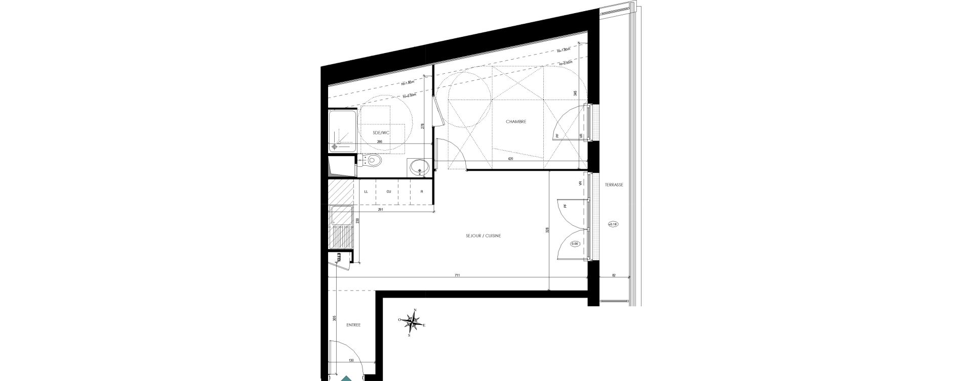 Appartement T2 de 44,46 m2 &agrave; Chilly-Mazarin Centre