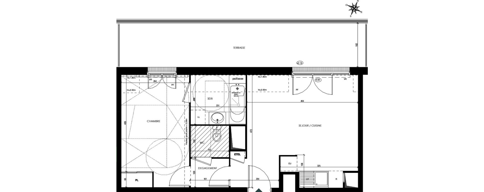Appartement T2 de 43,61 m2 &agrave; Chilly-Mazarin Centre