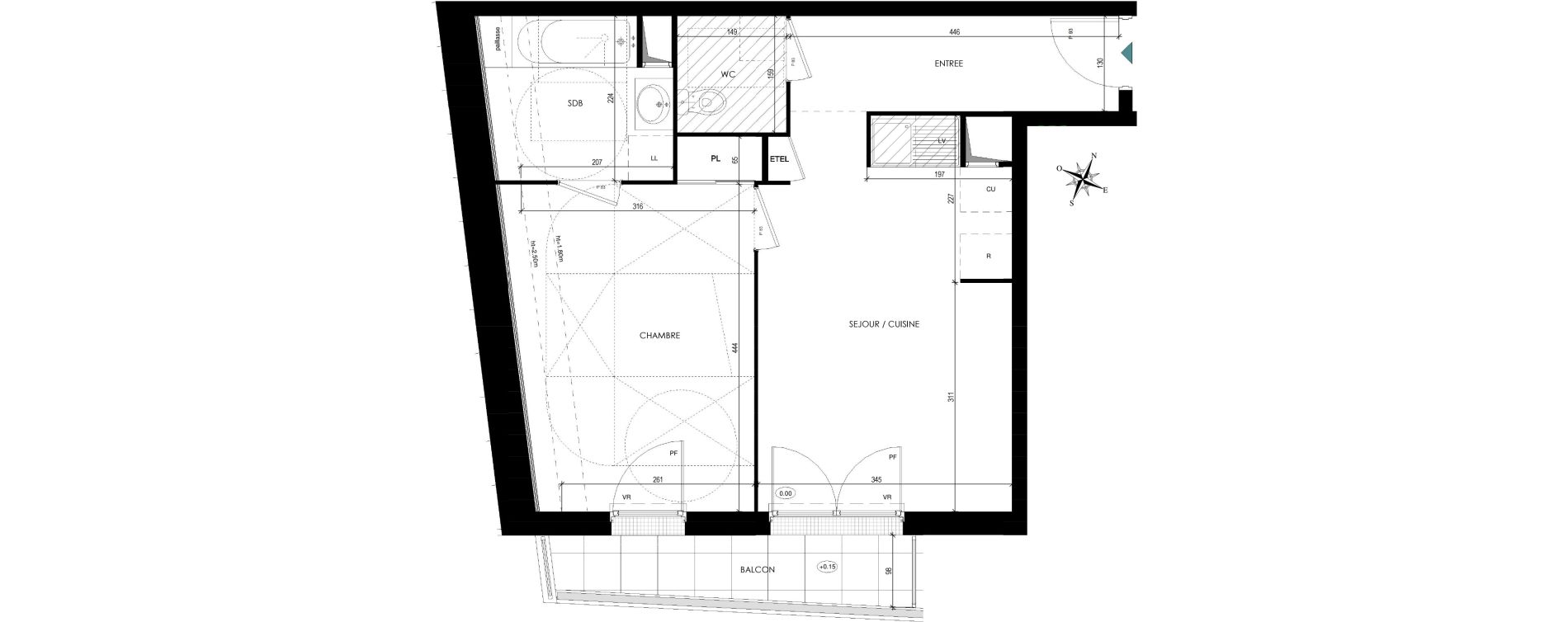 Appartement T2 de 43,99 m2 &agrave; Chilly-Mazarin Centre
