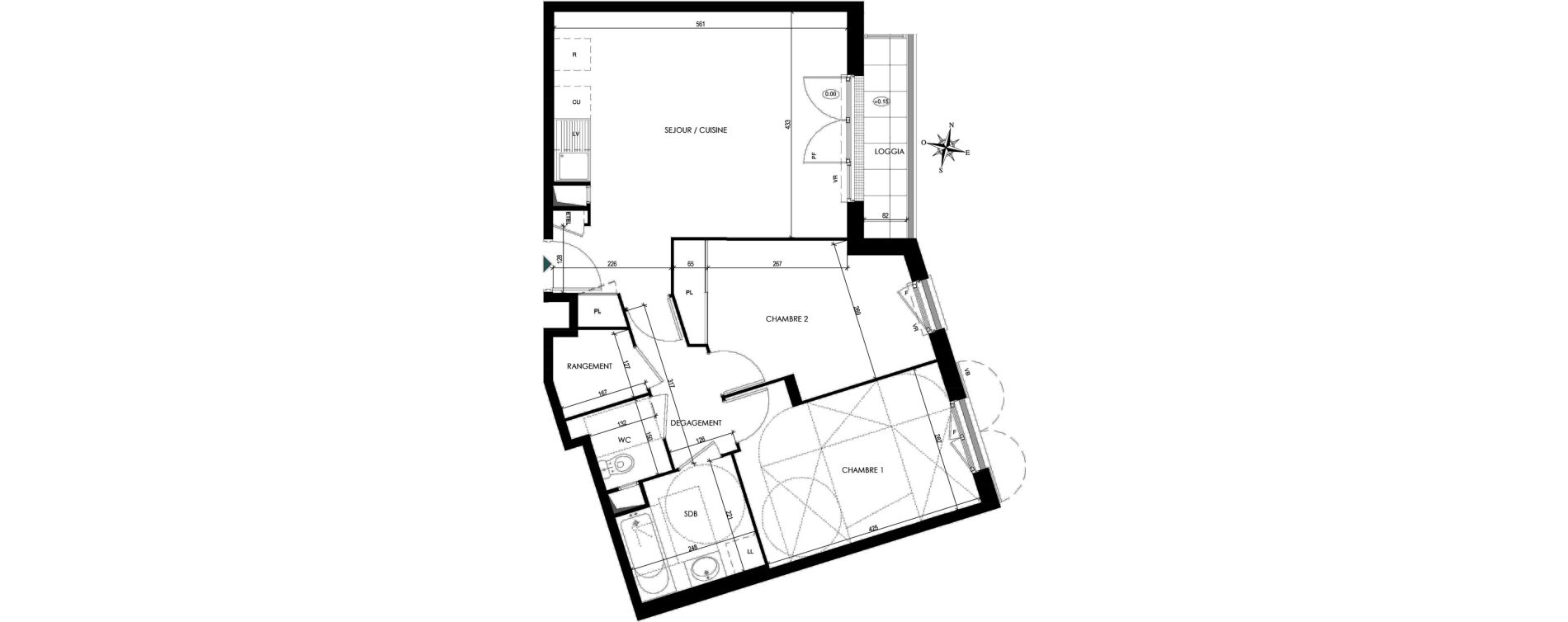 Appartement T3 de 64,49 m2 &agrave; Chilly-Mazarin Centre