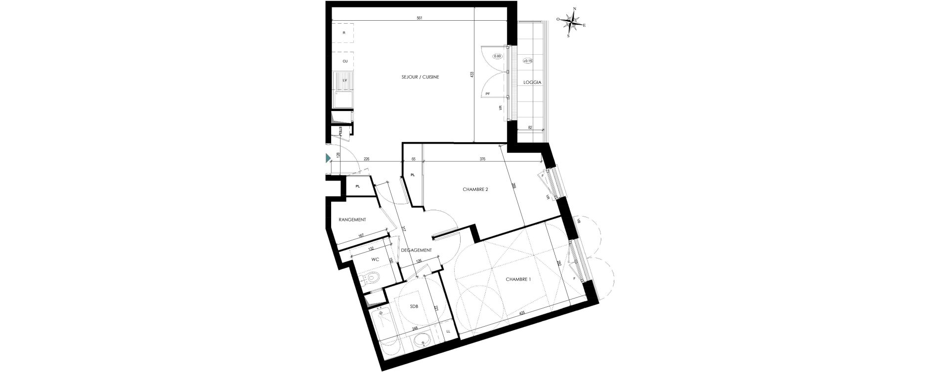 Appartement T3 de 64,49 m2 &agrave; Chilly-Mazarin Centre