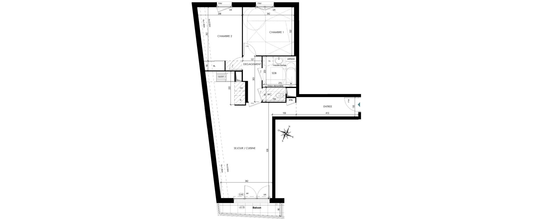 Appartement T3 de 65,31 m2 &agrave; Chilly-Mazarin Centre