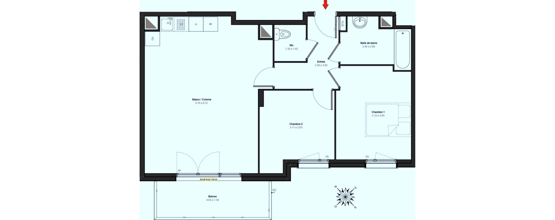 Appartement T3 de 64,81 m2 à Chilly-Mazarin Centre