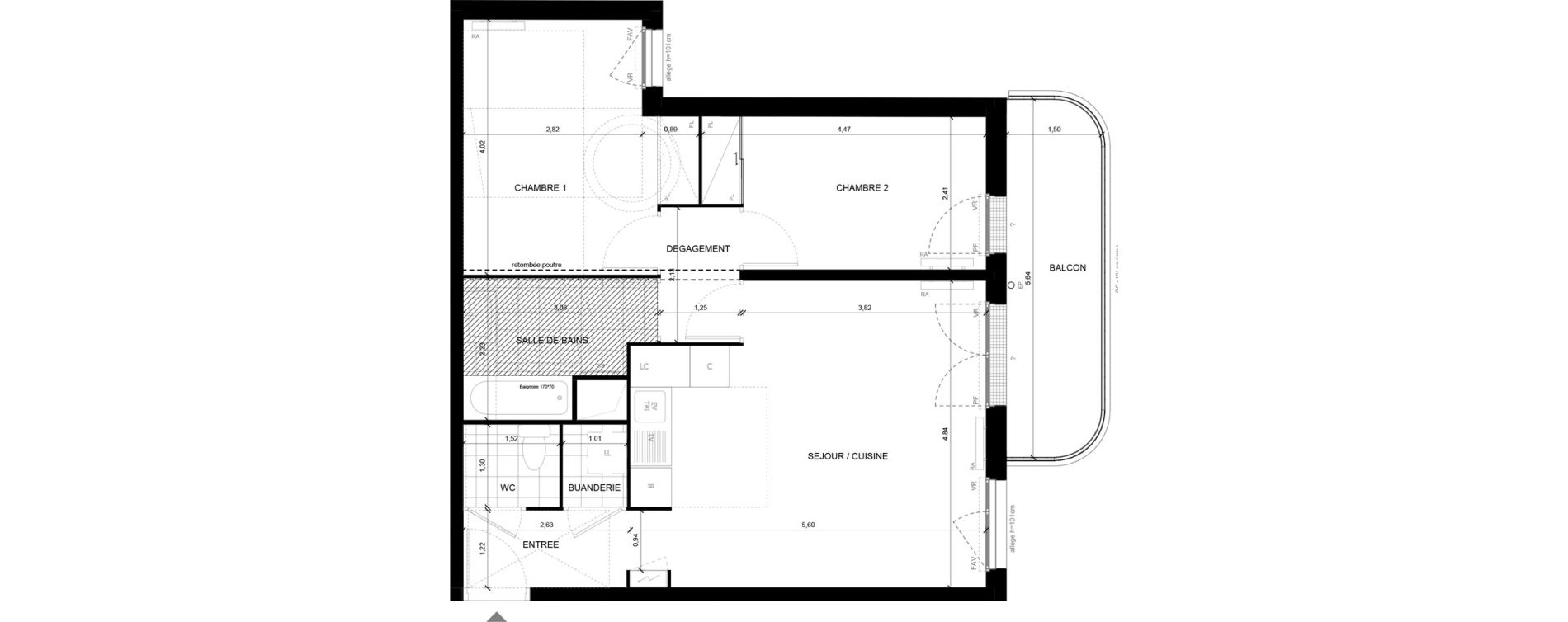 Appartement T3 de 62,92 m2 &agrave; Chilly-Mazarin Centre