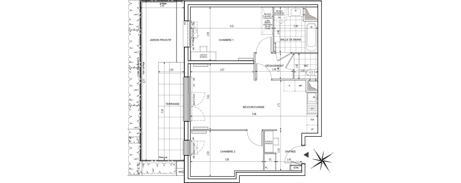 Appartement T3 de 58,26 m2 &agrave; Chilly-Mazarin Croix blanche - cardinal - bel abord