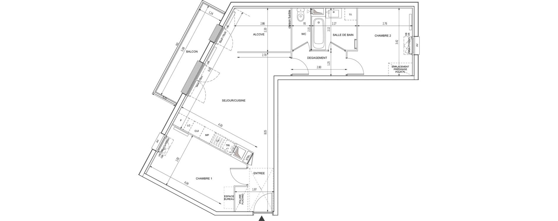 Appartement T3 de 66,29 m2 &agrave; Chilly-Mazarin Croix blanche - cardinal - bel abord